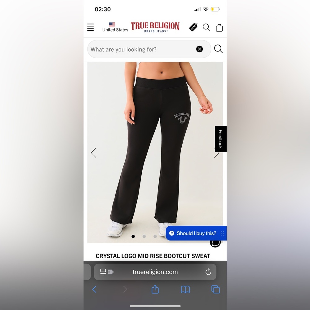 CRYSTAL LOGO MID RISE BOOTCUT SWEAT PANT
